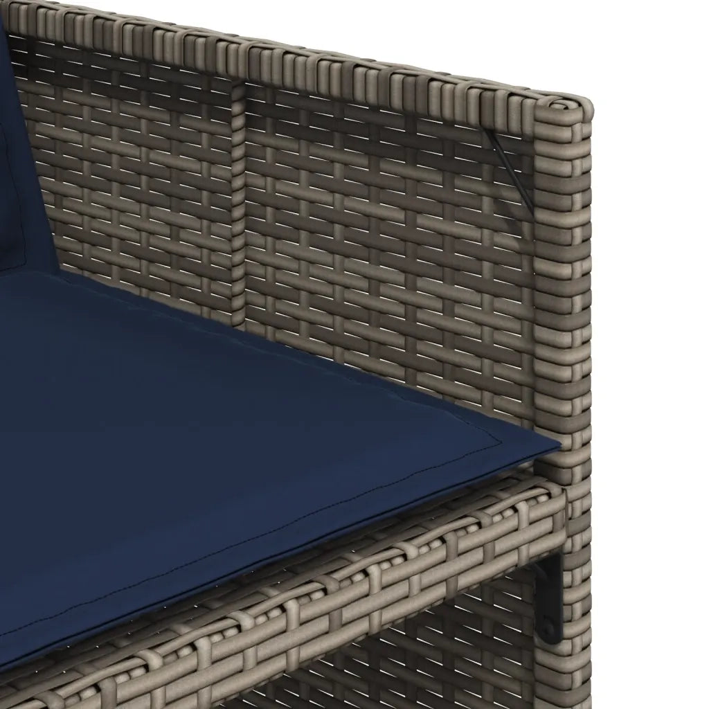 Set da pranzo da giardino da 7 pz con Cuscini in Polyrattan Grigio 3277680