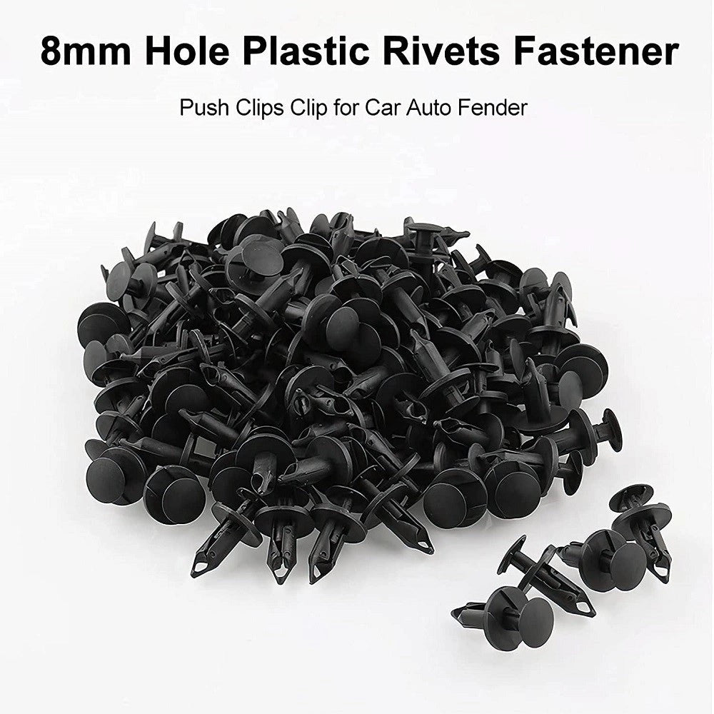 Trade Shop - Kit 40pz Clip Di Fissaggio Automatico Rivetto In Plastica Per Paraurti Auto Nero -
