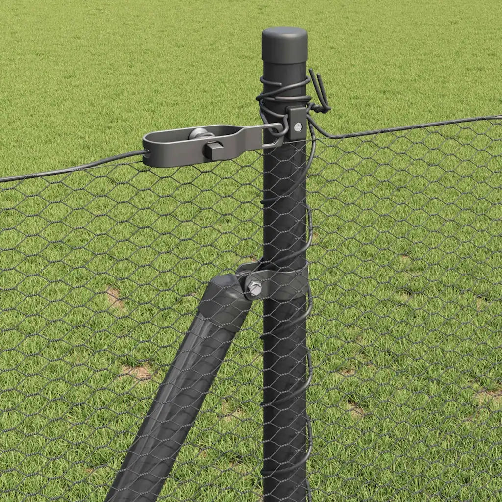 Palo della recinzione Grigio 25 x 1 m (rete da 13 mm) Acciaio