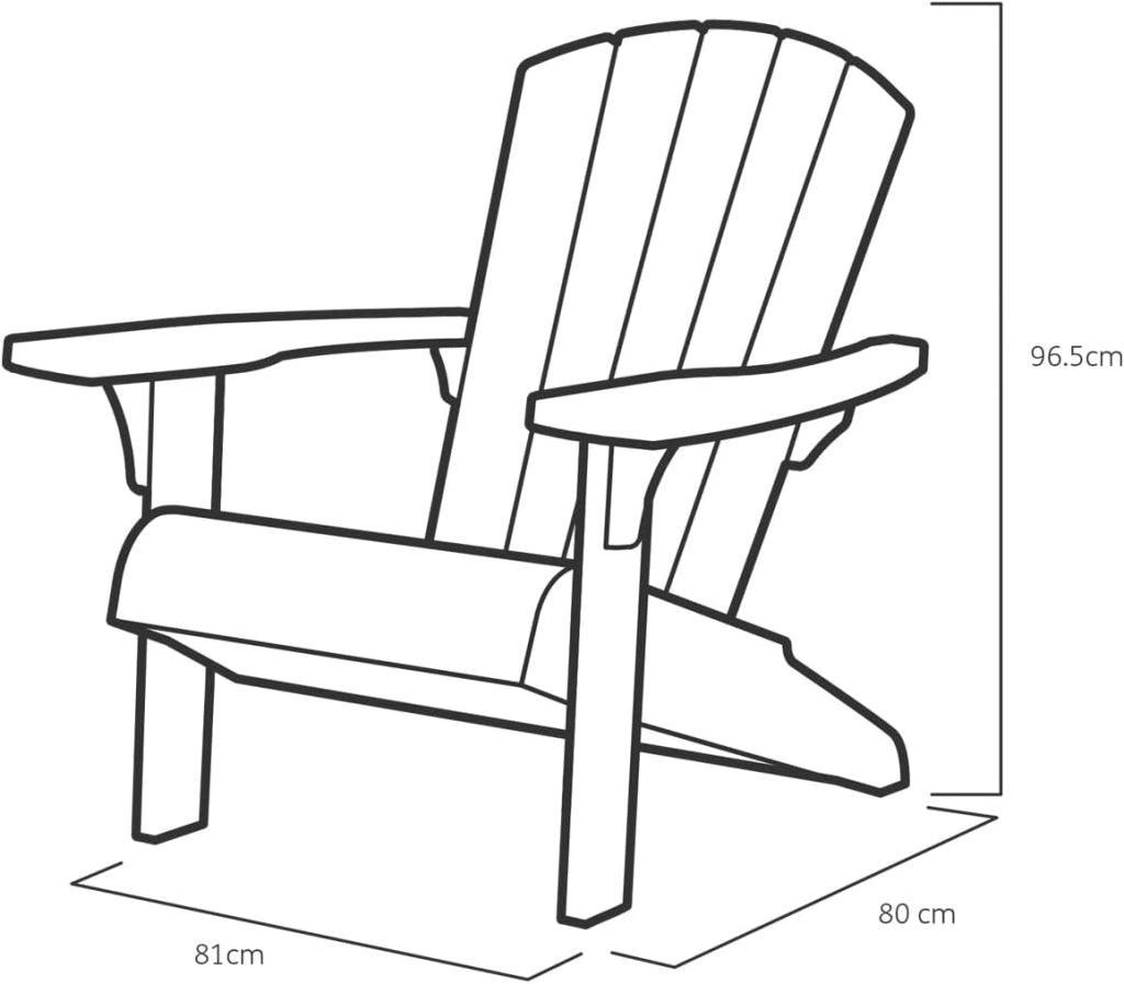 Sedia da Giardino Keter Alpine Adirondack 80x93x93 cm con porta bicchiere Grafite