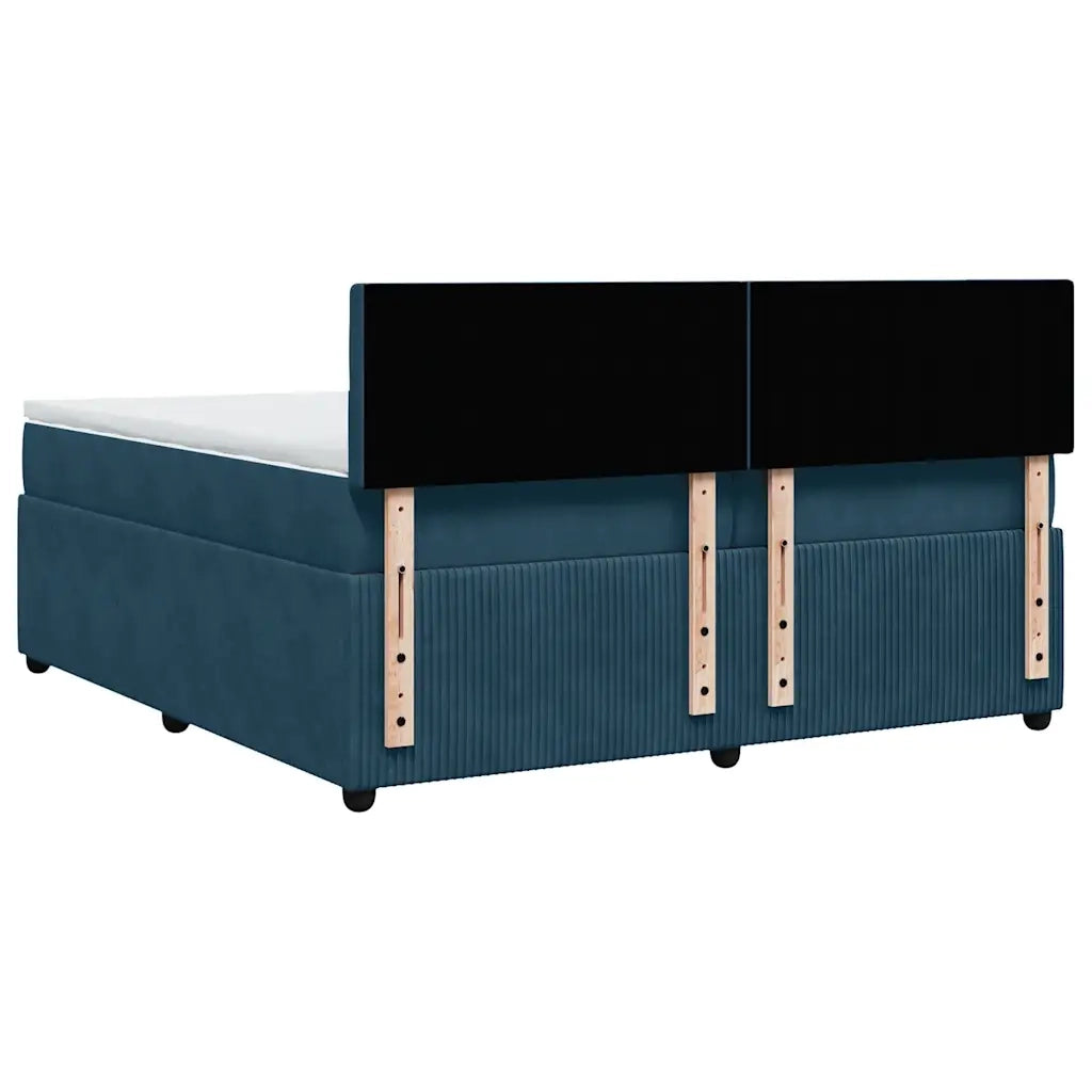 Giroletto a Molle con Materasso Blu 200x200 cm in Velluto 3290146