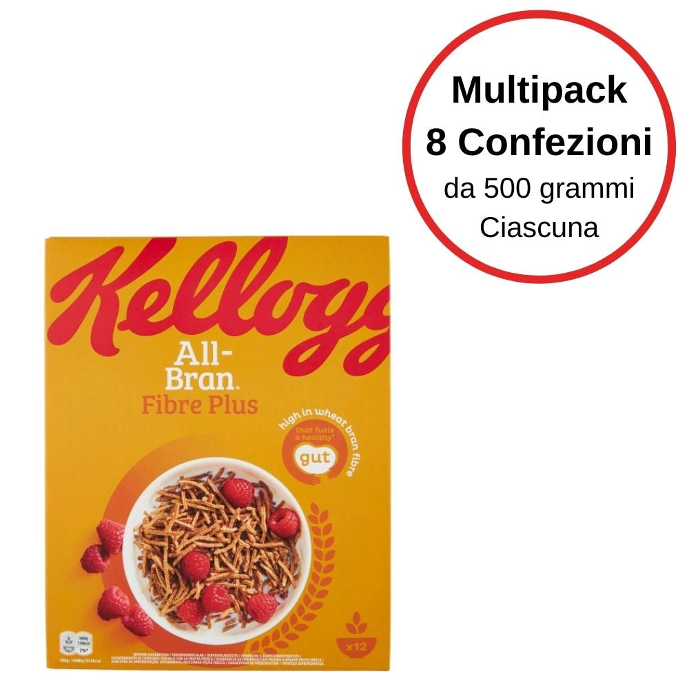 Kellogg's all bran plus bastoncini multipack da 8 confezioni da 500 grammi ciascuna