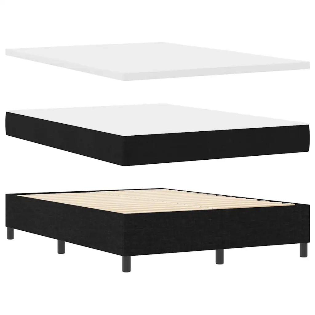 Letto a molle con materasso con led Nero 140 x 190 cm Tessuto