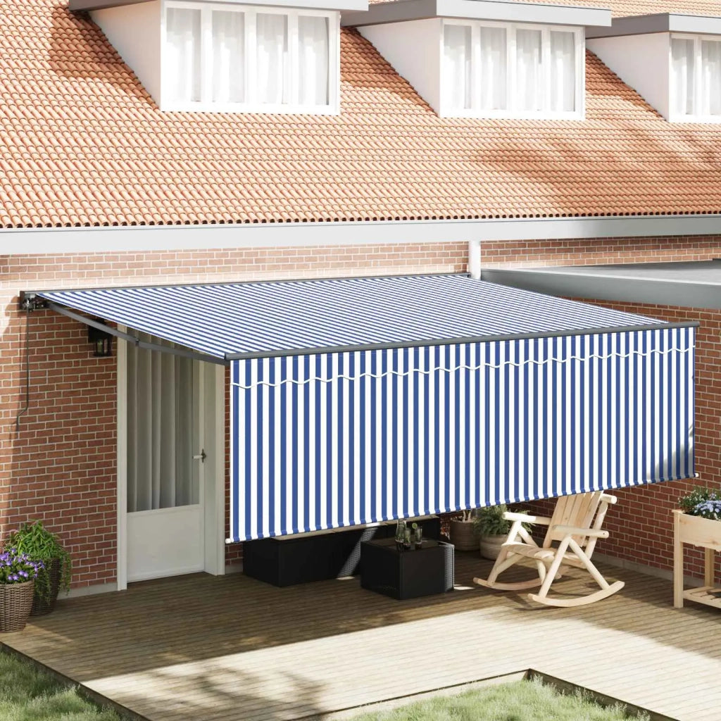 Tenda Retrattile Blu e Bianco 400 × 300 cm 3330853