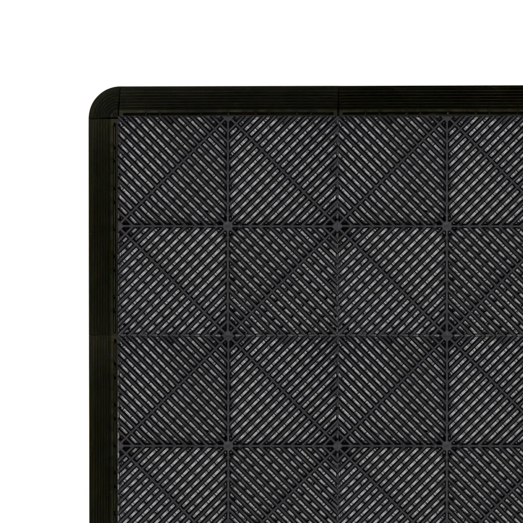 Piastrelle ventilate nere e blu 3,2m x 6m per garage e officine, antiscivolo.