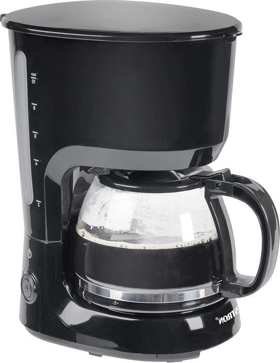 Caffettiera con piatto di riscaldamento per caffè in grani - 10 tazze - 750 watt - nero