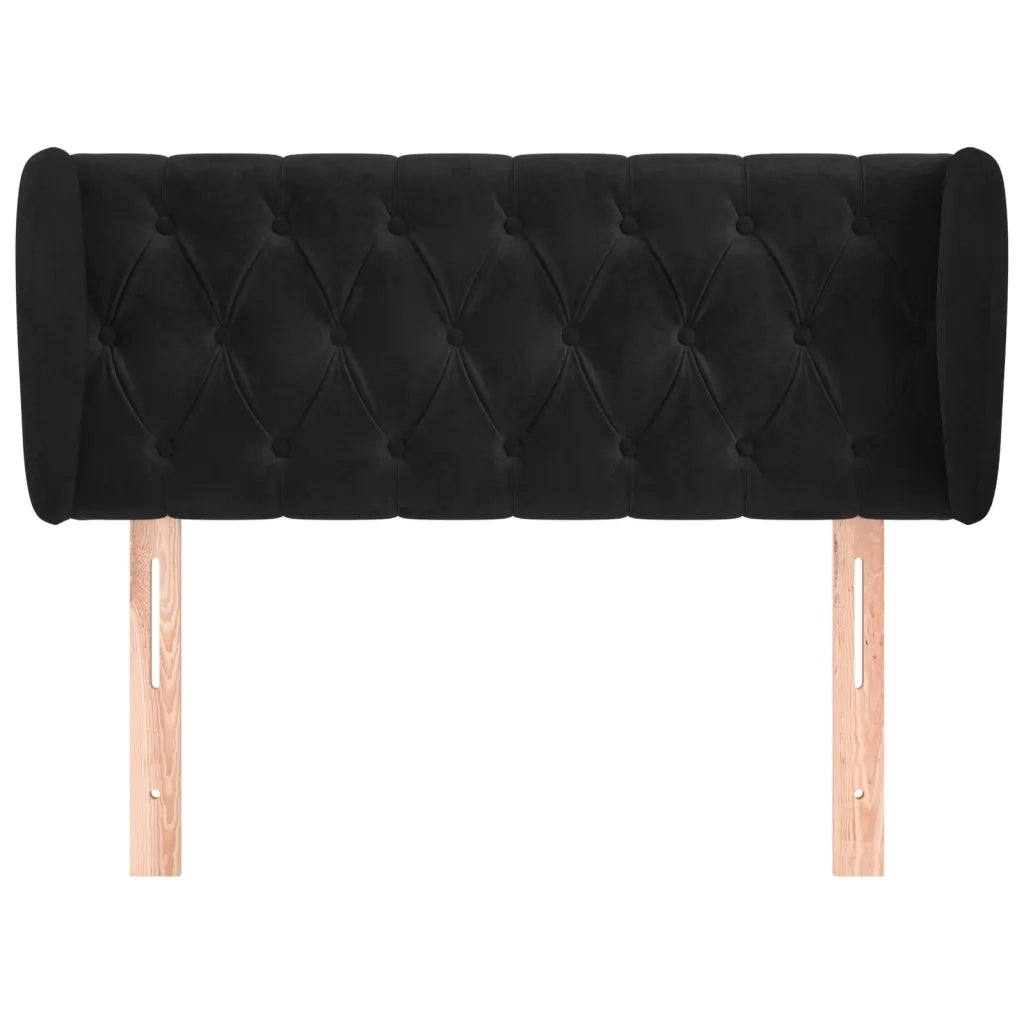 Testiera ad Orecchio-Testata con Orecchie Nera 93x23x78/88 cm in Velluto 462592