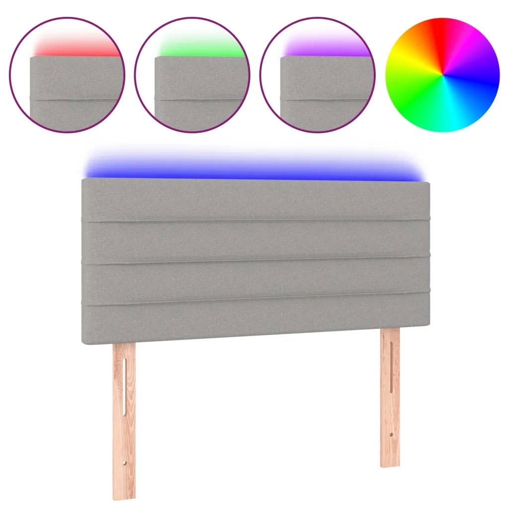 Testiera-Testata Decorativa Grigio Chiaro a LED 80x5x78/88 cm in Tessuto 437545