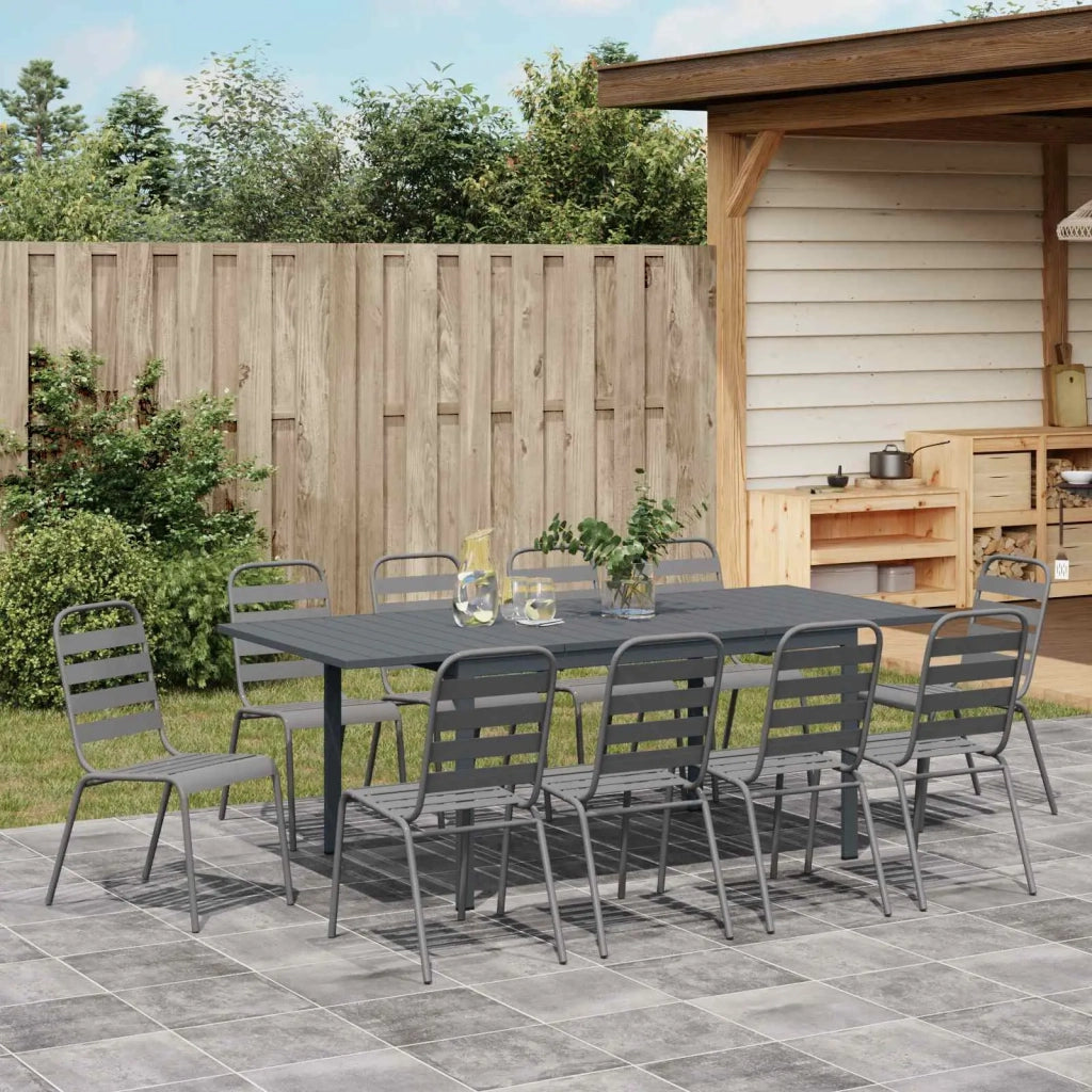 Set da Pranzo per Giardino 11 pcs Antracite