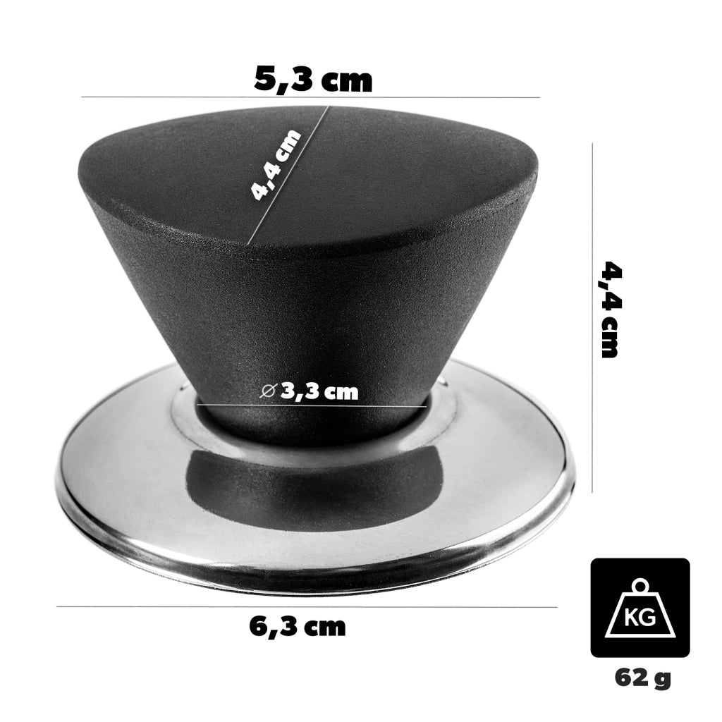 Pomello per coperchio KADAX, pomello per coperchio pentola, pomello per padella, nero, 2 pezzi