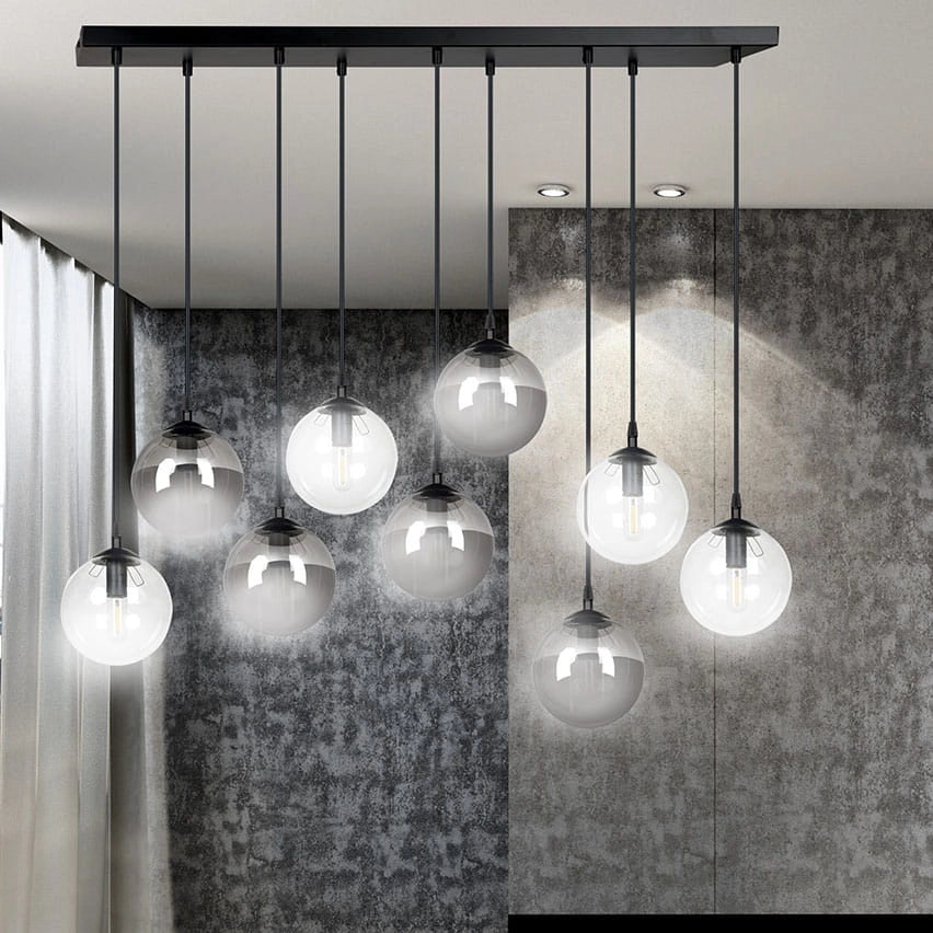 Lampadario Emibig COSMO 9 luci E14 nero multicolor