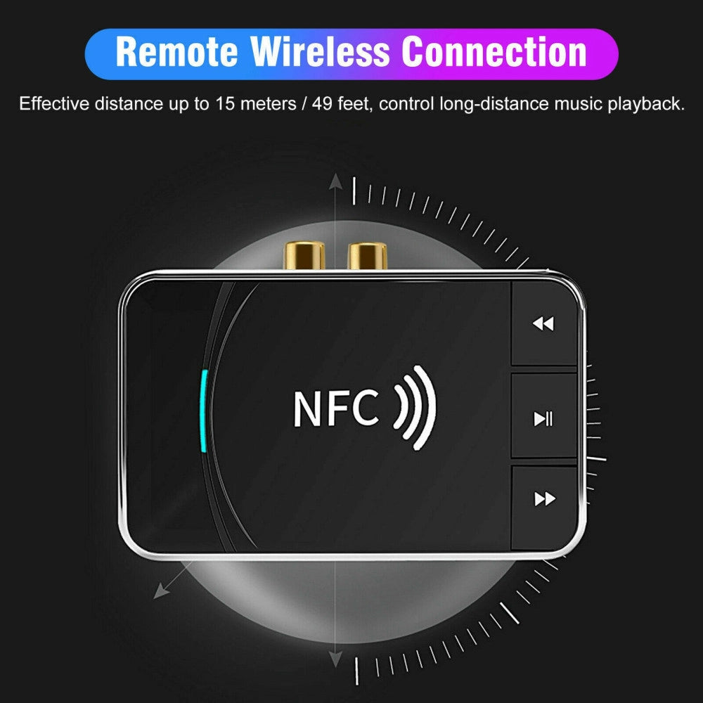 Trade Shop - Trasmettitore Ricevitore Bluetooth 5.0 Aux 3,5mm Nfc A Rca Adattatore Audio Usb -