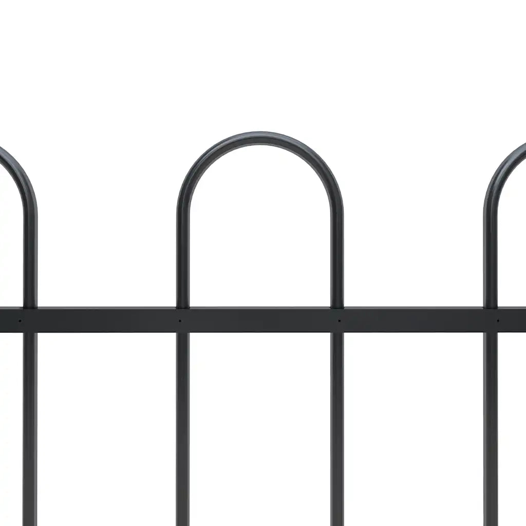 Recinzione da Giardino BOXTEL con Parte Superiore ad Anello in Acciaio 170x120 cm Nero 144931