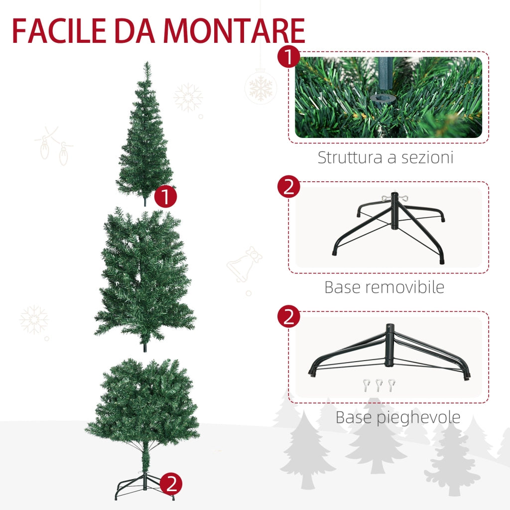 Albero di Natale Artificiale 210 cm 631 Rami Folti Verde