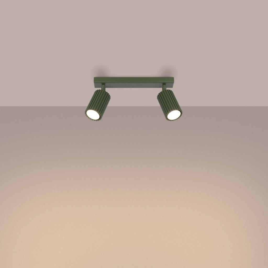 Lampada da soffitto KARBON 2 verde oliva