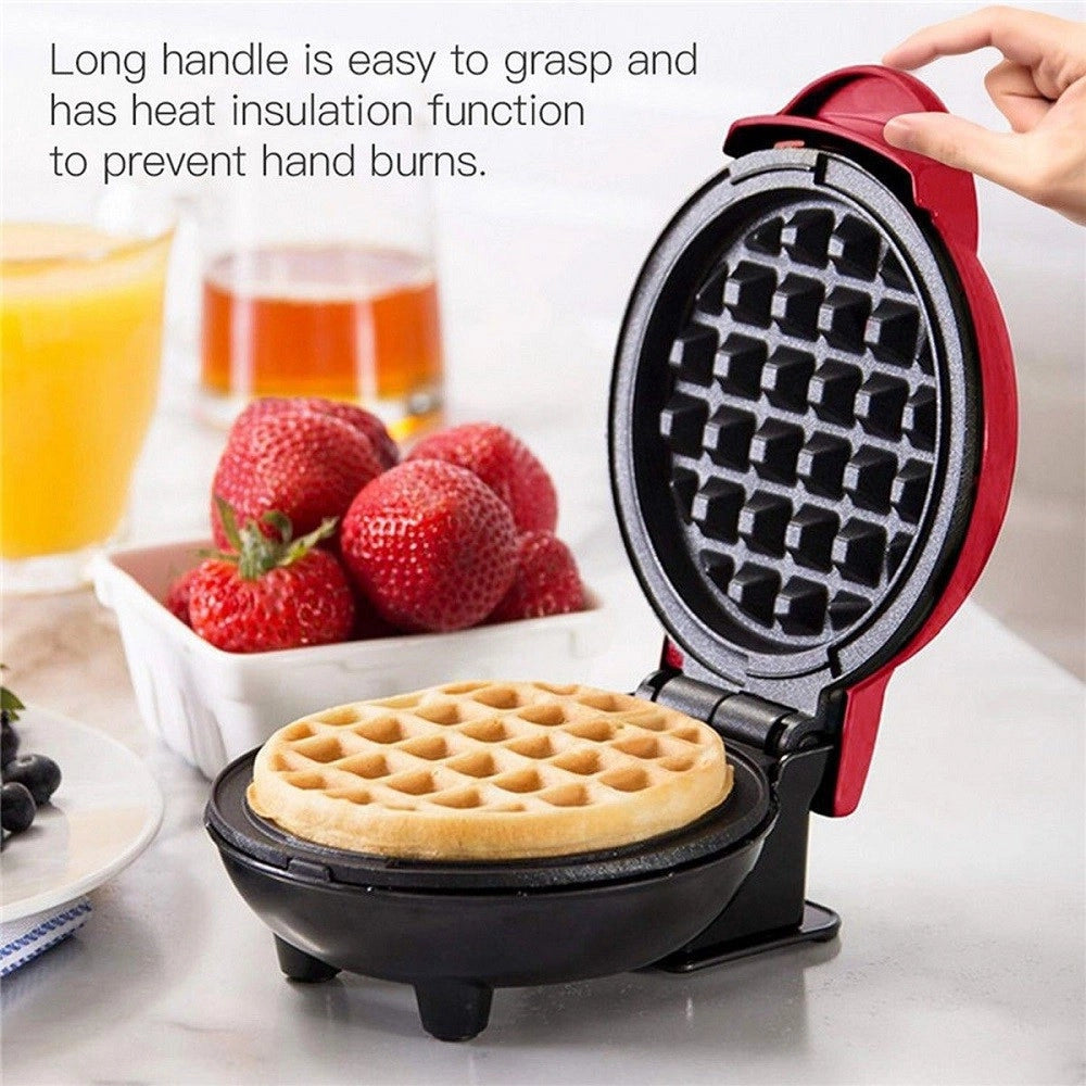 Trade Shop - Mini Waffle Maker Macchina Antiaderente Per Waffle Cialde Frittelle 350w Q-hb66 -