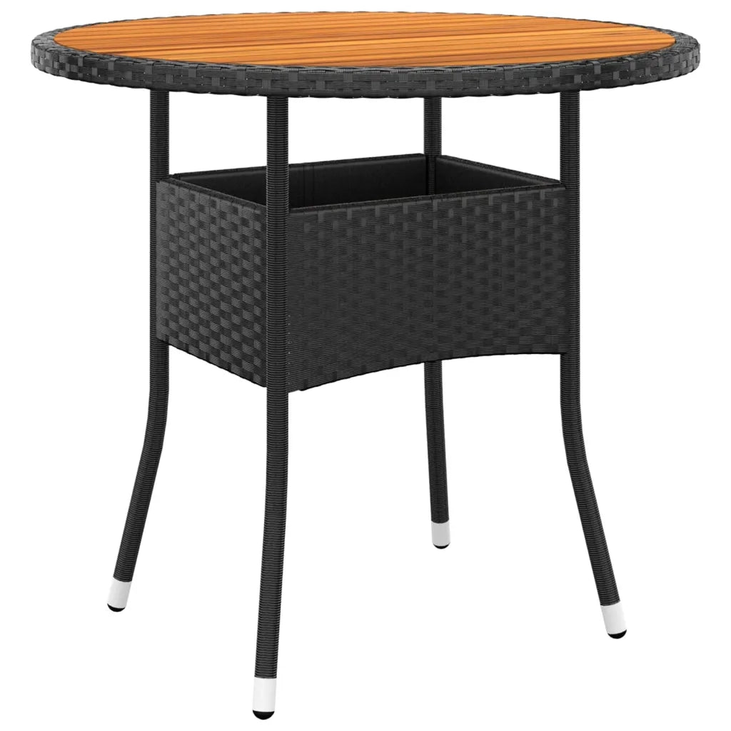 Set da Bistrot per Giardino 3 pz in Polyrattan Nero 3058549