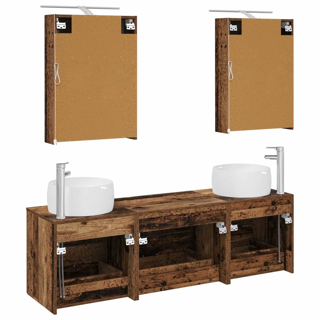 Set di mobili per il bagno 5 pz Legno antico 3406997
