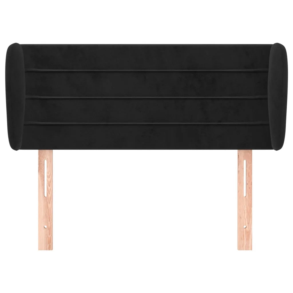 Testiera ad Orecchio-Testata con Orecchie Nera 93x23x78/88 cm in Velluto 874232