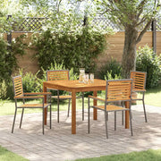 Set da Pranzo per Giardino 5 pcs Grigio