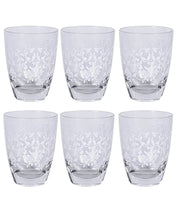 MAURY'S SET 6 BICCHIERI PRINCESS CON DECORO BIANCO