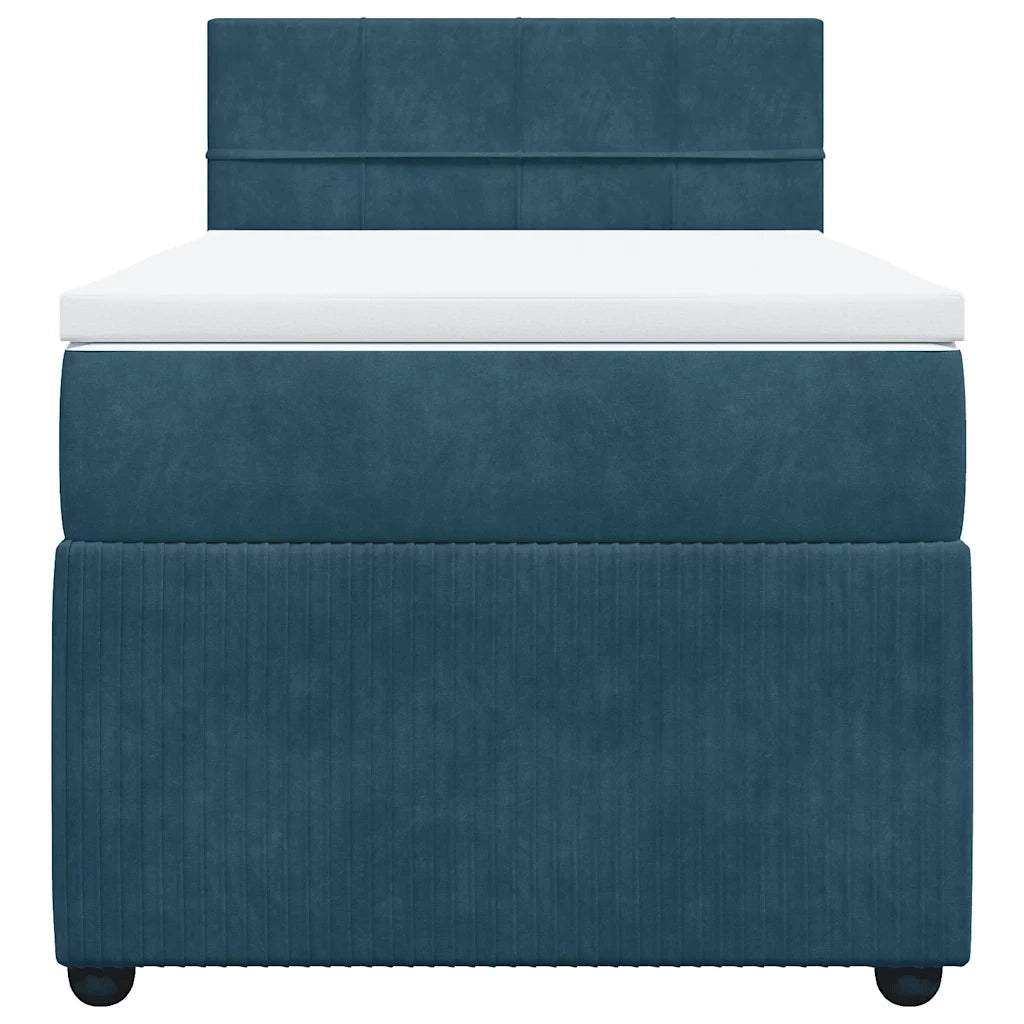Giroletto a Molle con Materasso Blu 100x200 cm in Velluto 3287666