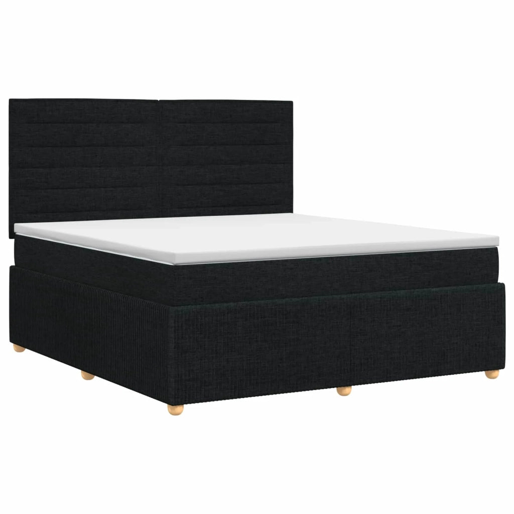 Letto box spring con materasso Nero 140 x 200 cm Tessuto 3454405