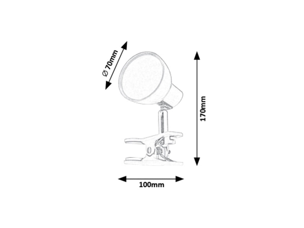 Lampada con clip grigia LED integrato 5W Rabalux Noah
