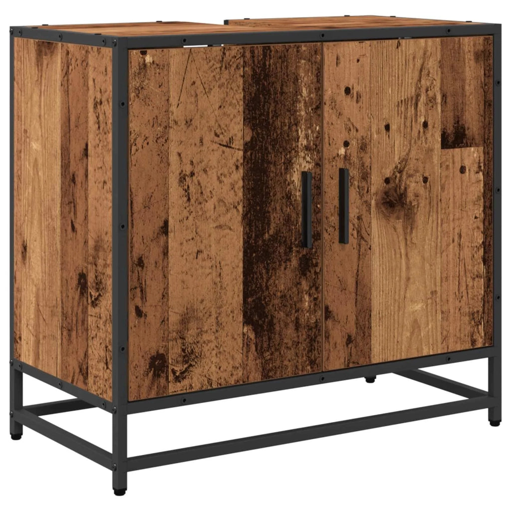 Set di mobili per il Bagno | Armadio da bagno con cassetto 3 pz Legno vecchio