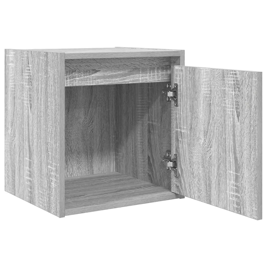 Comodino a Muro-Tavolino da notte sospeso Grigio Sonoma 38x34x40 cm 866197