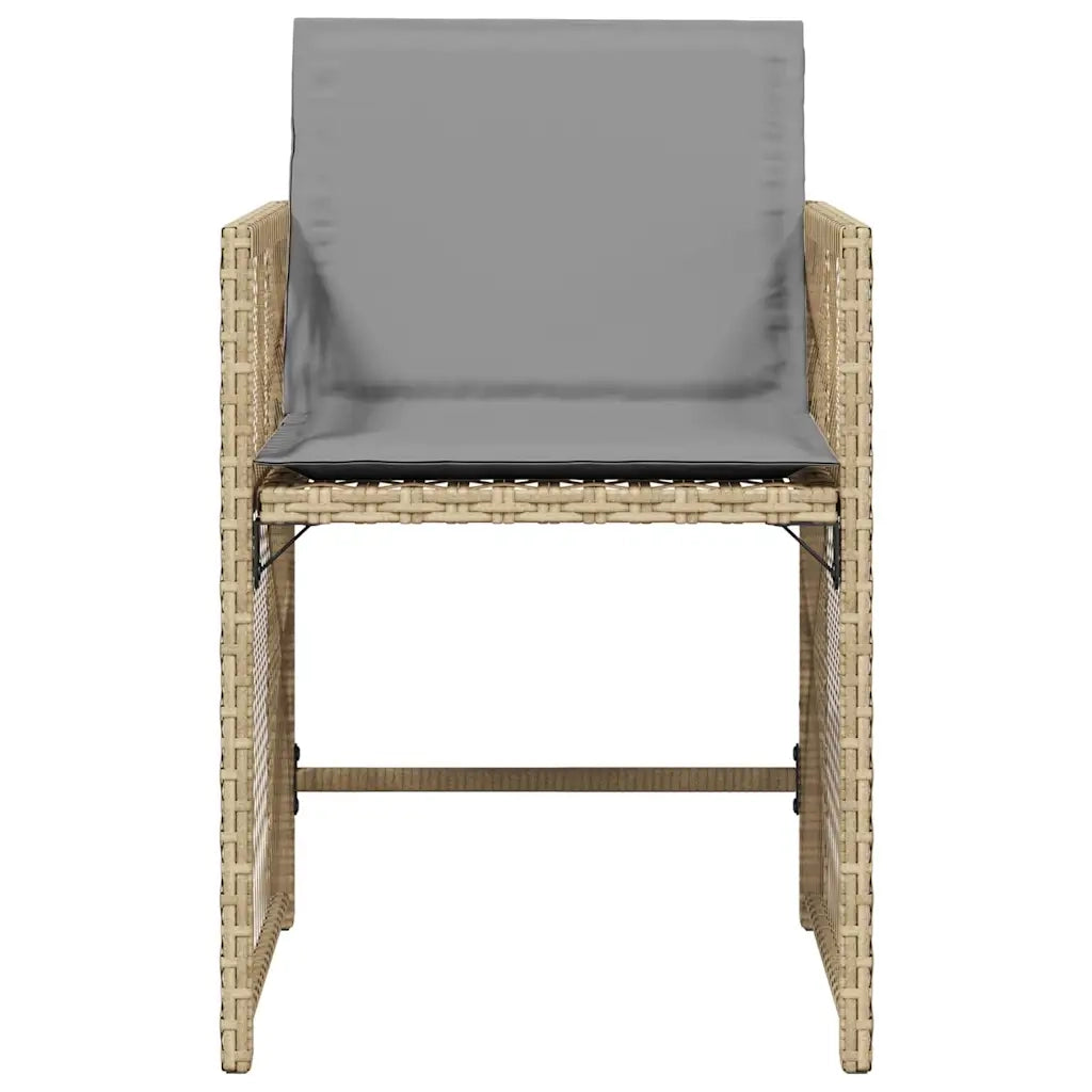 Sedie da Giardino con Cuscini 4 pz Beige Misto in Polyrattan 365040