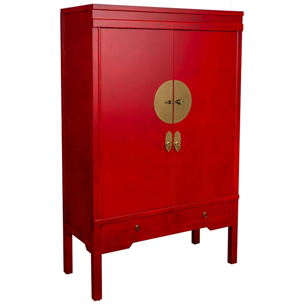 Armadio in legno con 4 cassetti e 2 porte 63x26x100