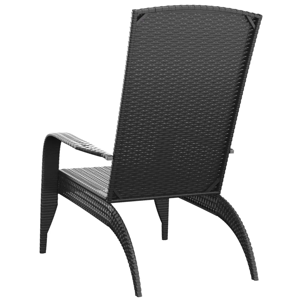 Sedia da Giardino | Sedie da Esterno Adirondack nera in polyrattan