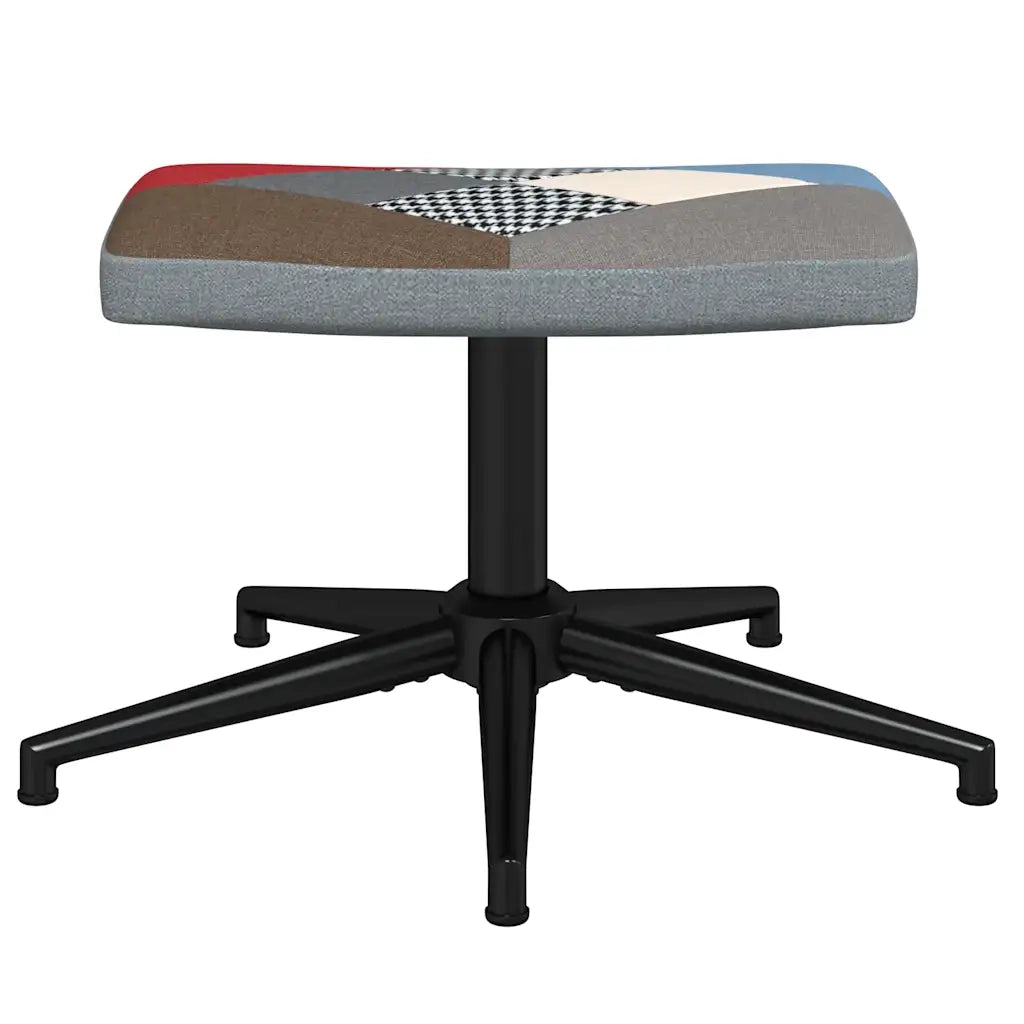 Poltrona | Sedia Relax con Sgabello in Tessuto Patchwork