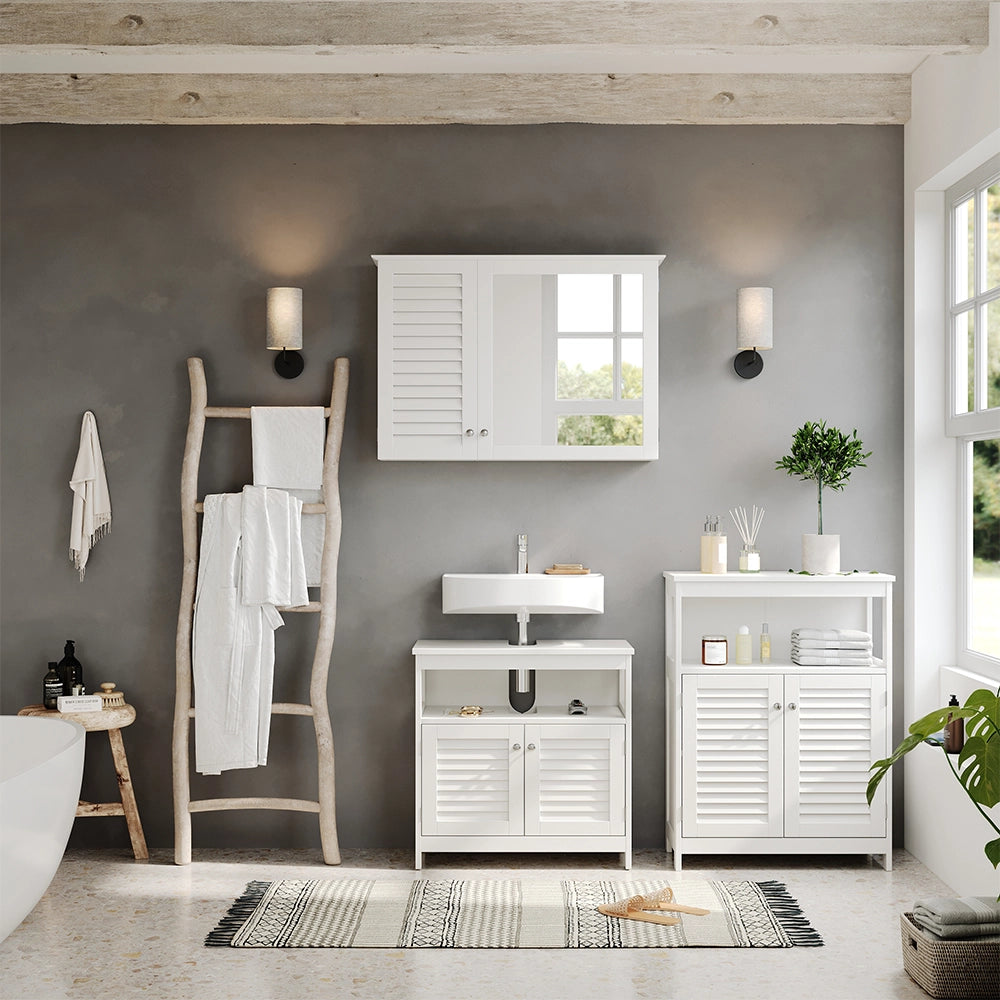 Vicco Set di mobili da bagno Bianco 3 pezzi, opzione 3