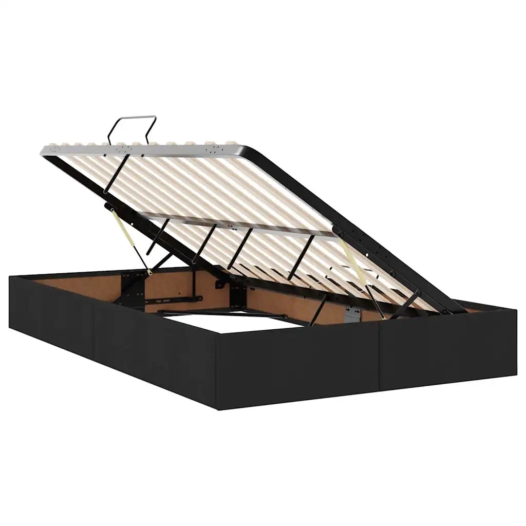 Letto con contenitore e materasso Nero 120 x 200 cm