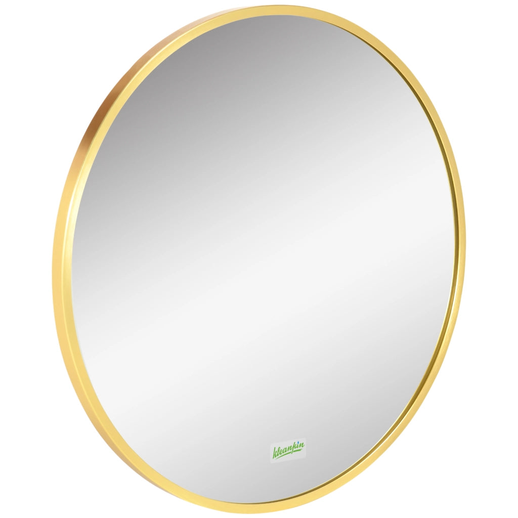 Specchio da parete tondo con cornice metallo ¨C Minimal ¨C oro ?50 cm