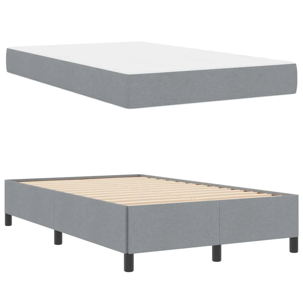 Letto a molle Grigio chiaro 120 x 200 cm Tessuto