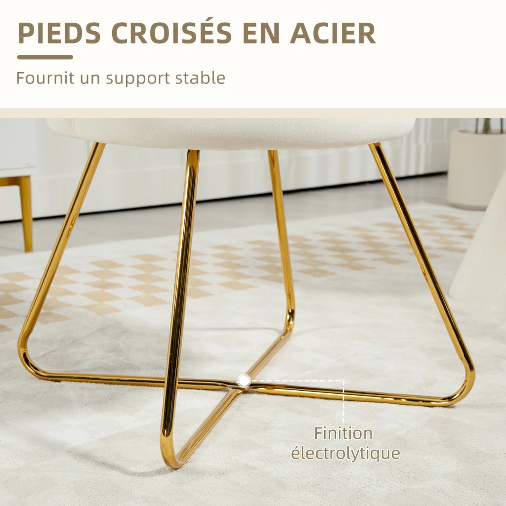 Poltrona relax in velluto ¨C Minimal ¨C crema 69x64x80 cm