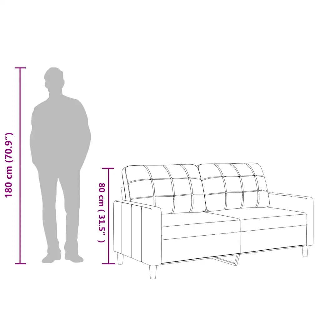 Divano a 2 Posti-Sofa 2 Posti Grigio 140 cm in Similpelle 537165