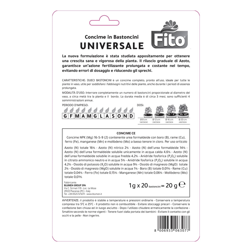 Fito SET 20 BASTONCINI DI CONCIME UNIVERSALE