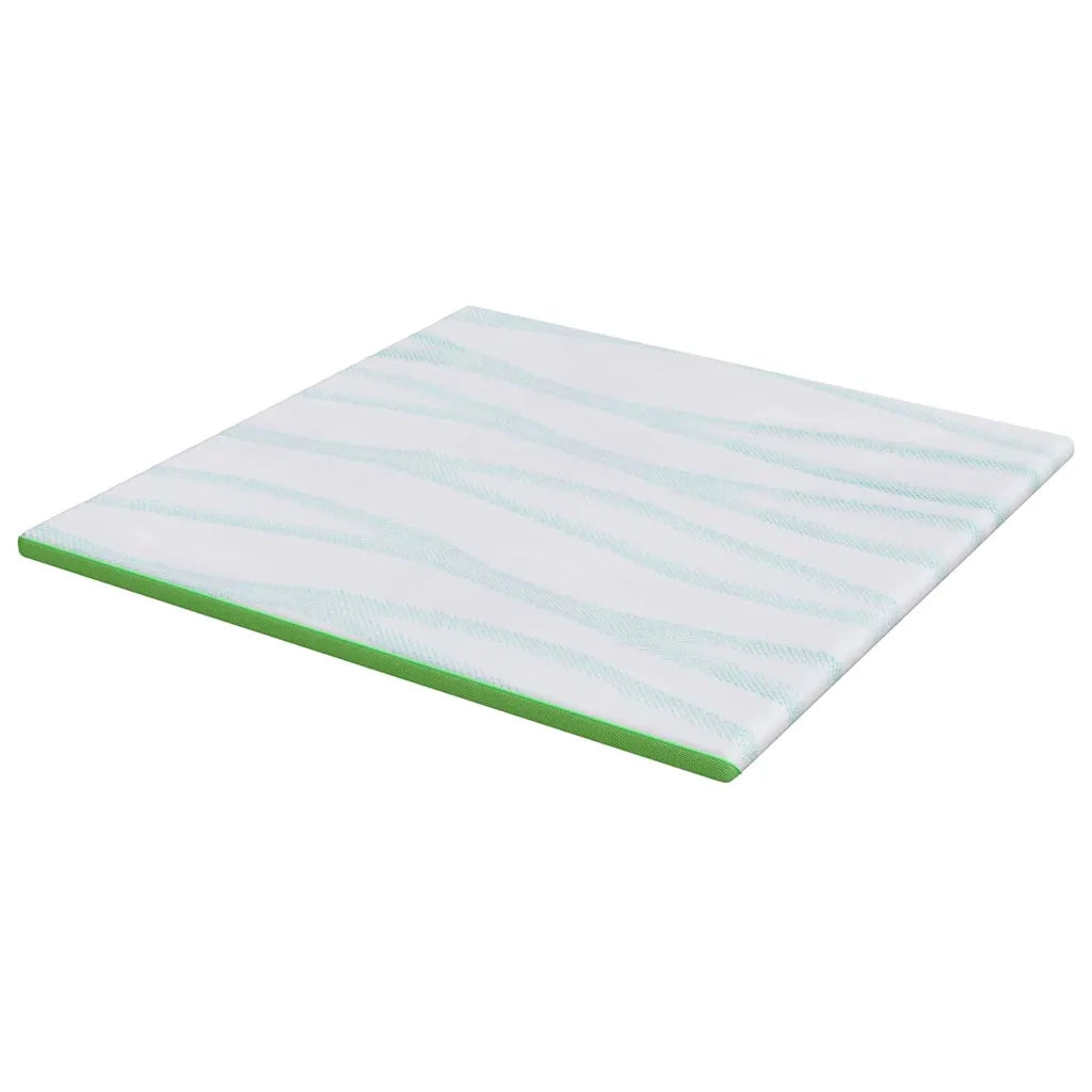 Topper per materasso-Materassino Bianco e Verde 200 x 200 cm 777564