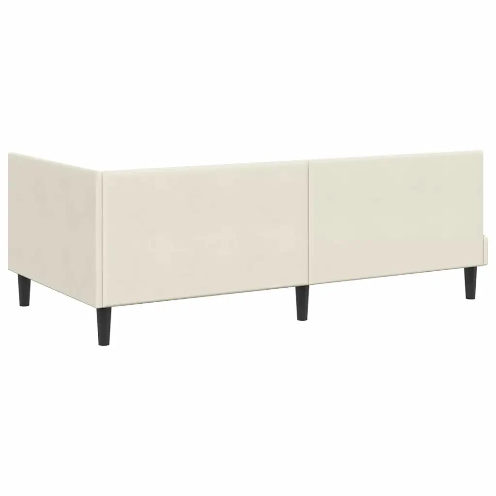 Cornice del letto ad angolo Crema 100 cm x 200 cm Velluto 42016445