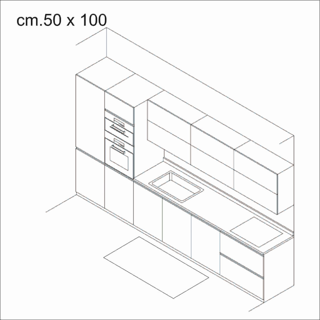 Tappeto bagno 100% vinile multicolore cm.50 x 100