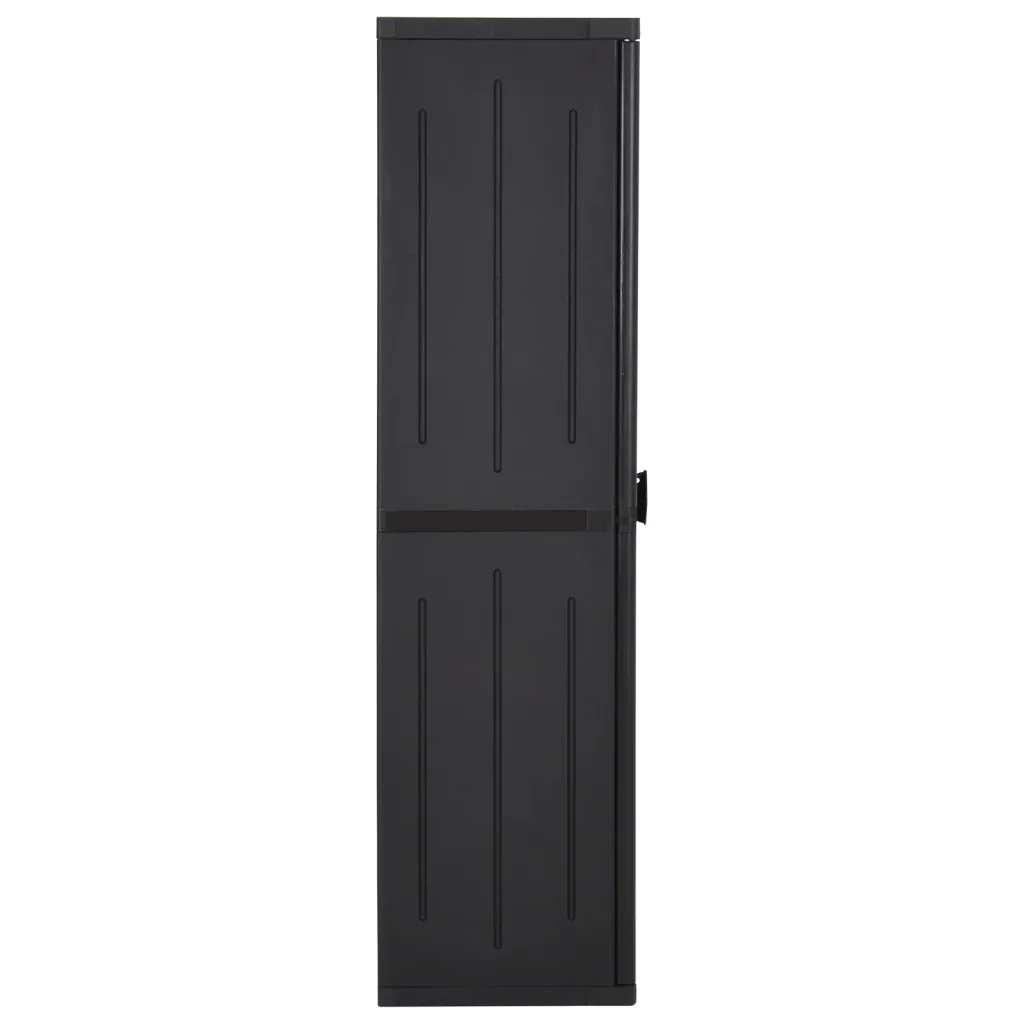 Mobile contenitore multiuso per interni 65 x 45 x 172 cm con 4 ripiani in PP nero codice 02_0046121.