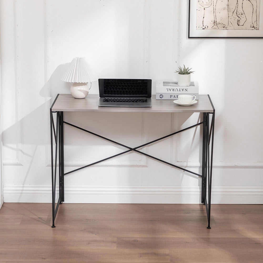 Scrivania - Xylo - piano legno naturale gambe metallo