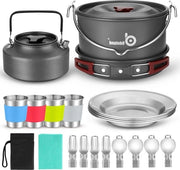 Set da cucina da campeggio 22 pezzi con zaino portatile