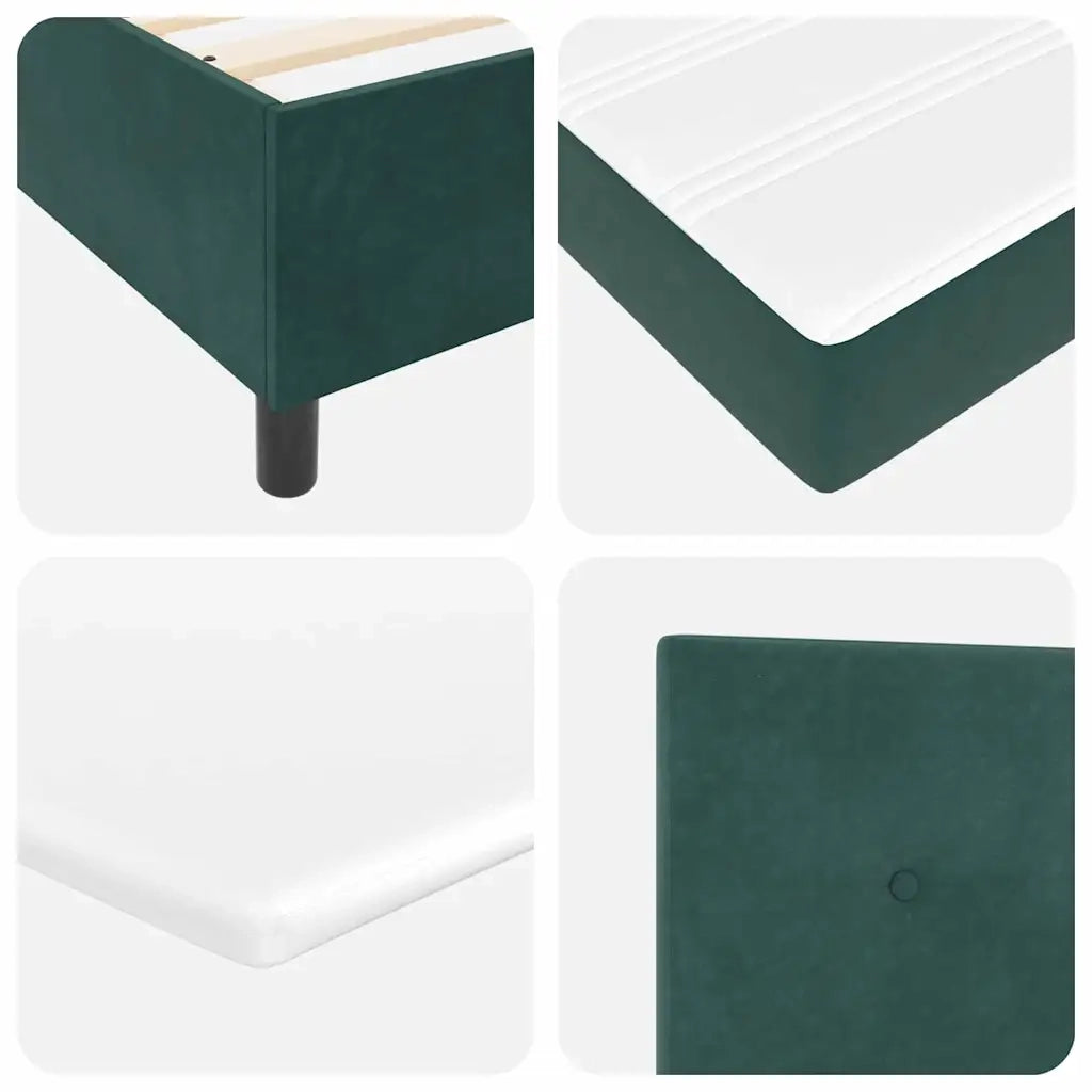 Letto a Sorgente LED Verde Scuro 140 x 200 cm Velluto 3343319