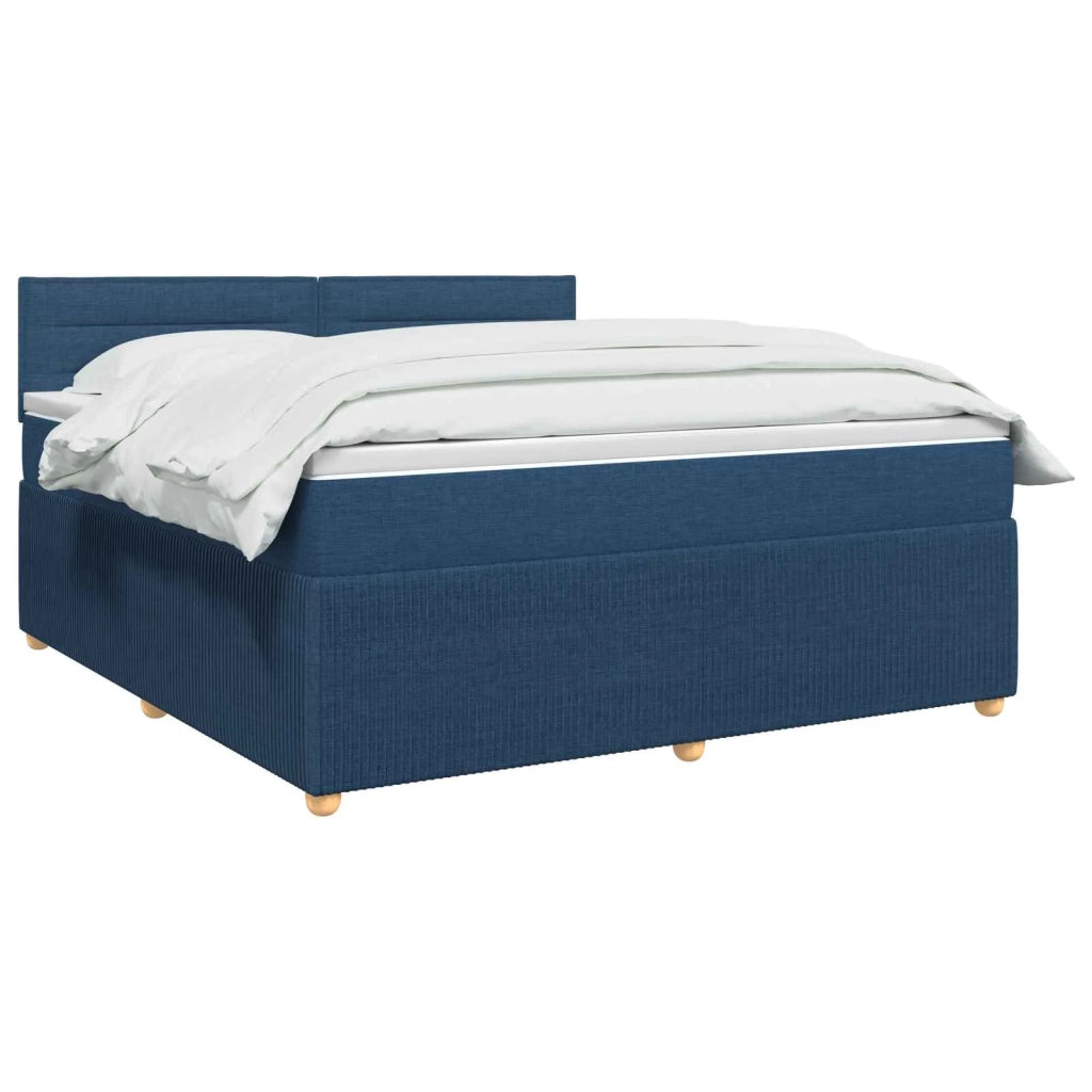 Letto box spring con materasso Blu 140 x 200 cm Tessuto 3452945
