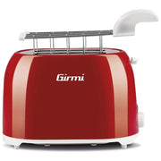 Girmi TP1002 Tostapane con Pinze Estraibili Inox 7 Livelli di Cottura 750W Funzione Tostafetta Raccogli Briciole colore Rosso